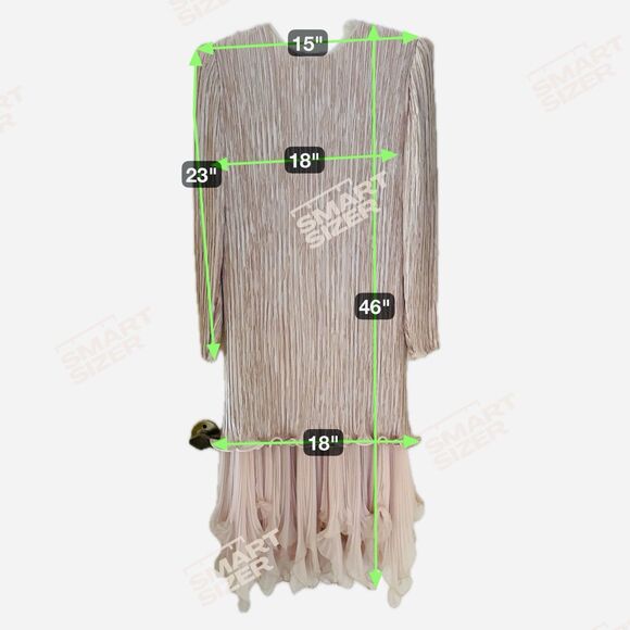 Vintage 80s Pierre Labiche Pleated Dress Blush Pink Chiffon Ruffle Hem USA SZ 10 - Picture 3 of 12